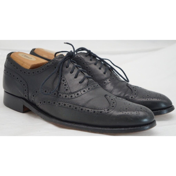 Grenson Men\'s Shoes Black US 9.5 M UK 8.5 F Leather Wingtip Dress Oxford main image 12